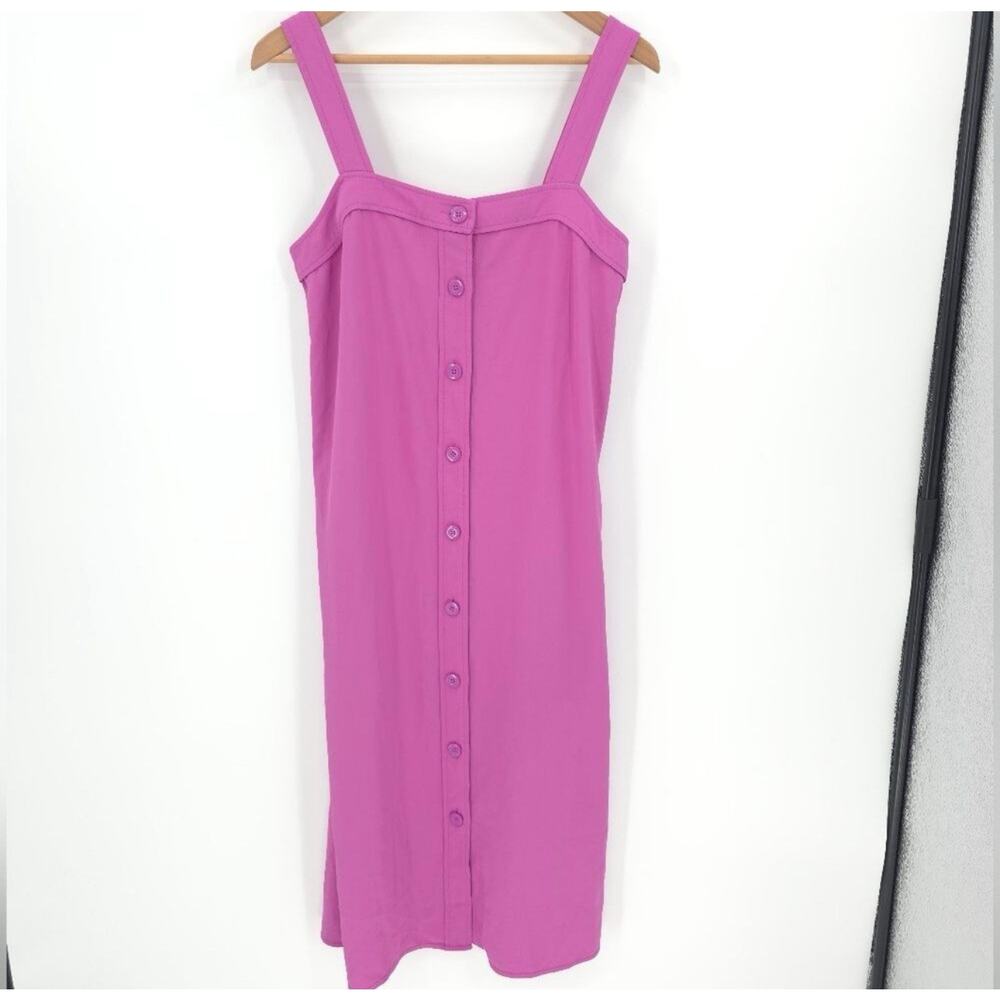 Everlane Japanese Goweave Picnic Button Front Midi Dress In Lavender Size 8 EUC - Picture 2 of 7